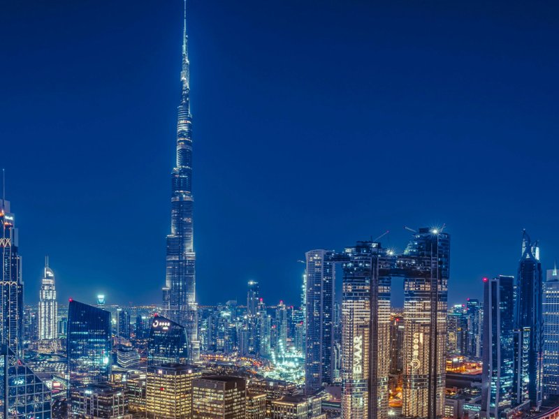 A photo of the Dubai skyline