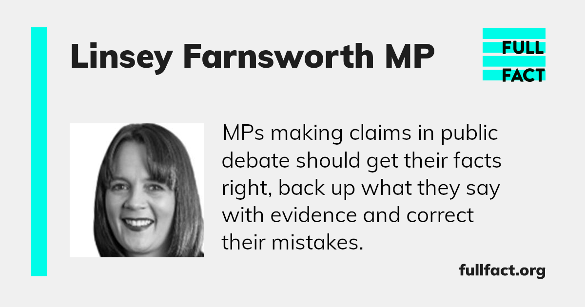Linsey Farnsworth MP Full Fact