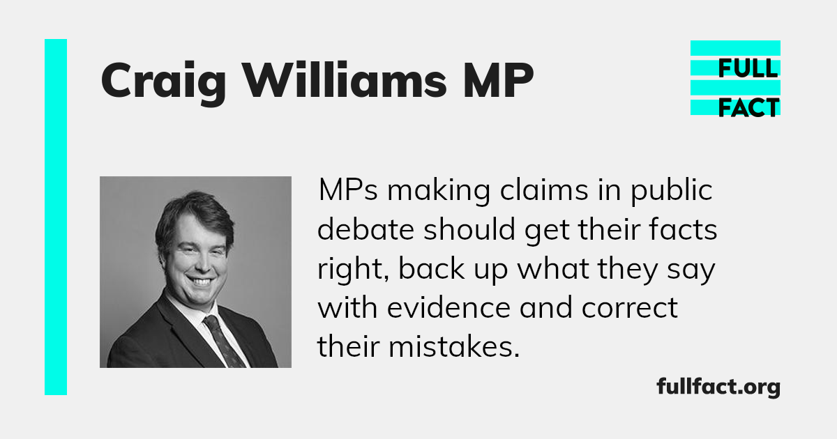 Craig Williams MP Full Fact