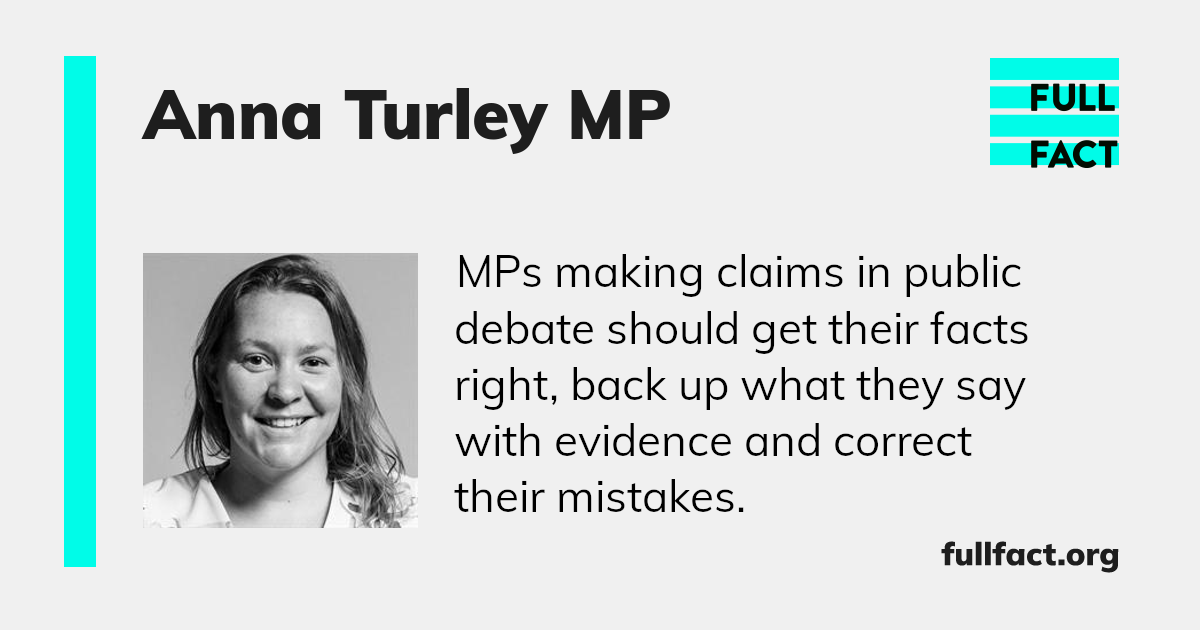 Anna Turley MP – Full Fact