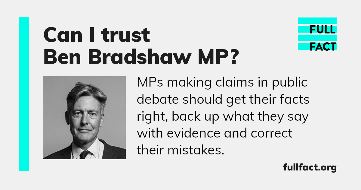 Ben Bradshaws Record In Public Debate Full Fact