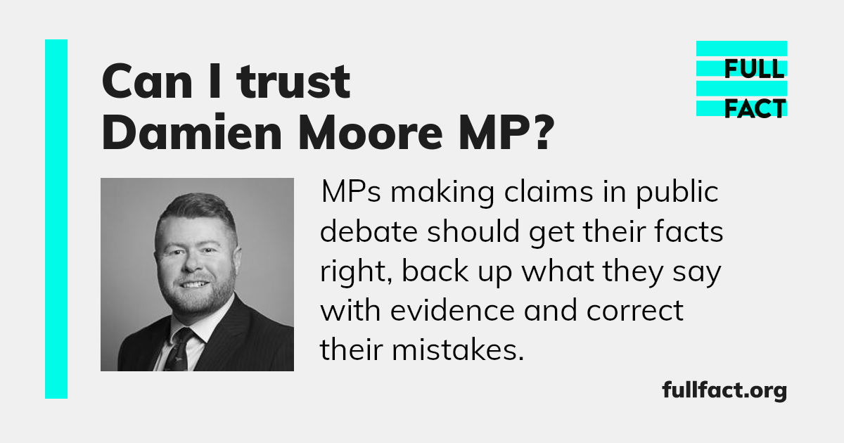 Damien Moores Record In Public Debate Full Fact