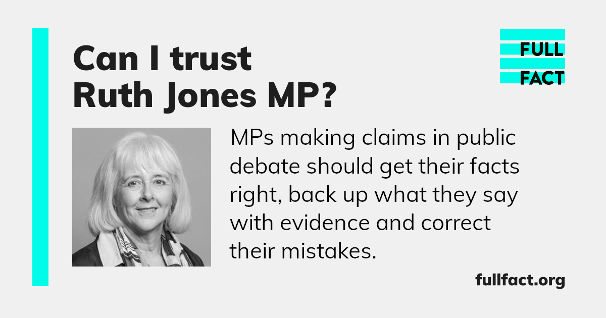 Ruth Jones’s record in public debate Full Fact