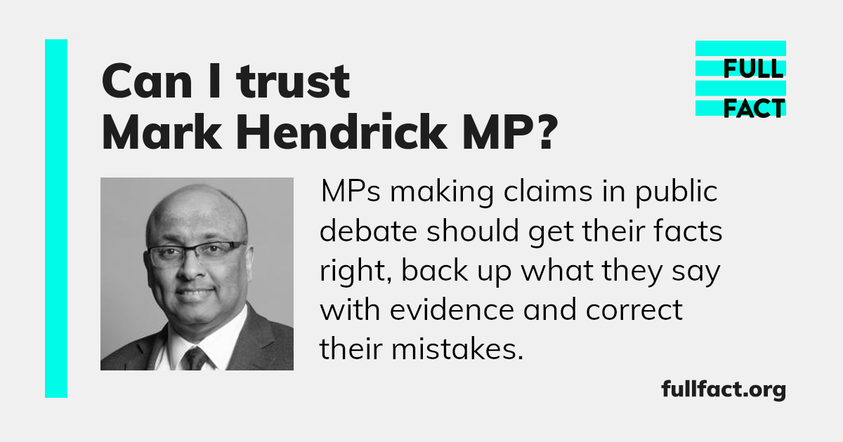 Mark Hendrick’s record in public debate Full Fact