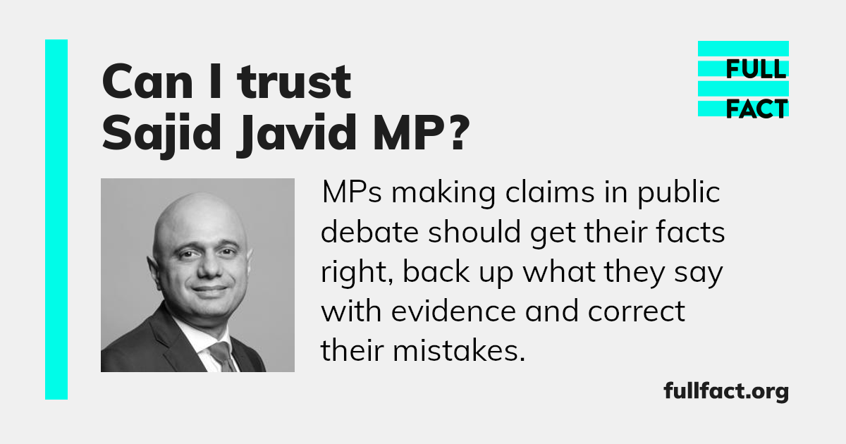 Sajid Javid S Record In Public Debate Full Fact