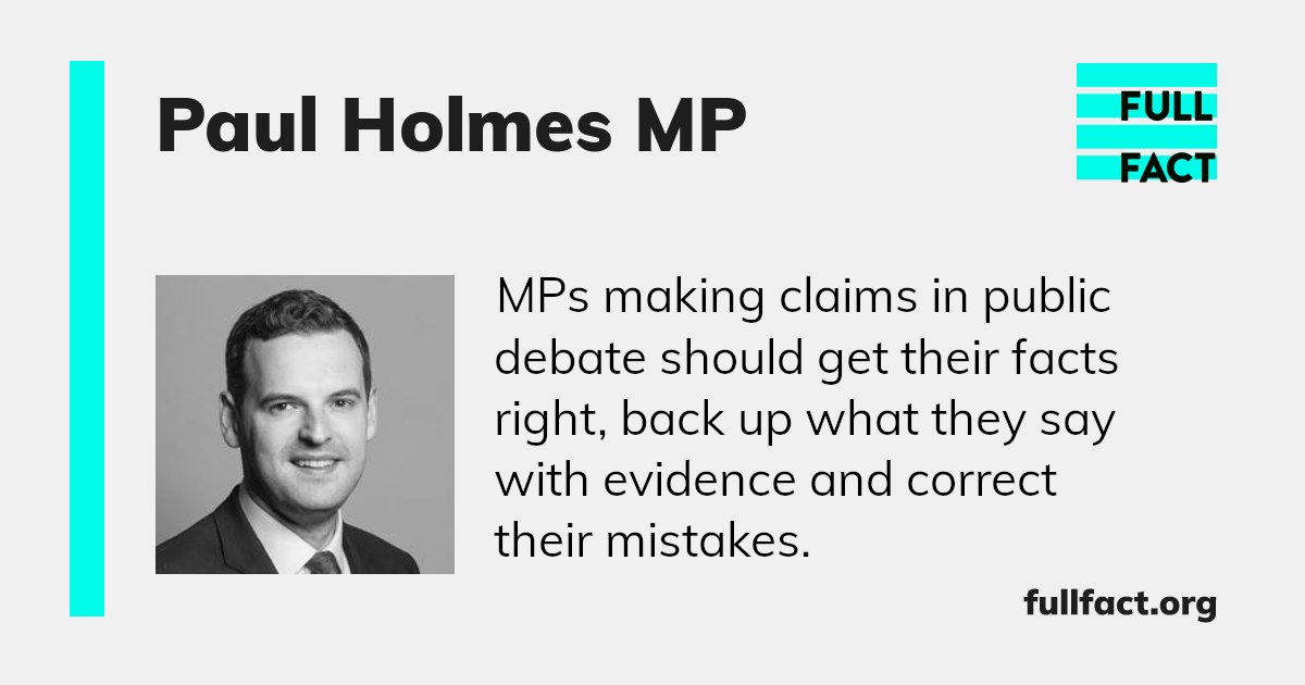 Paul Holmes MP Full Fact