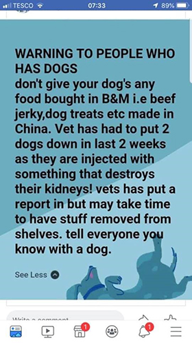 Are dogs dying from eating jerky treats Full Fact