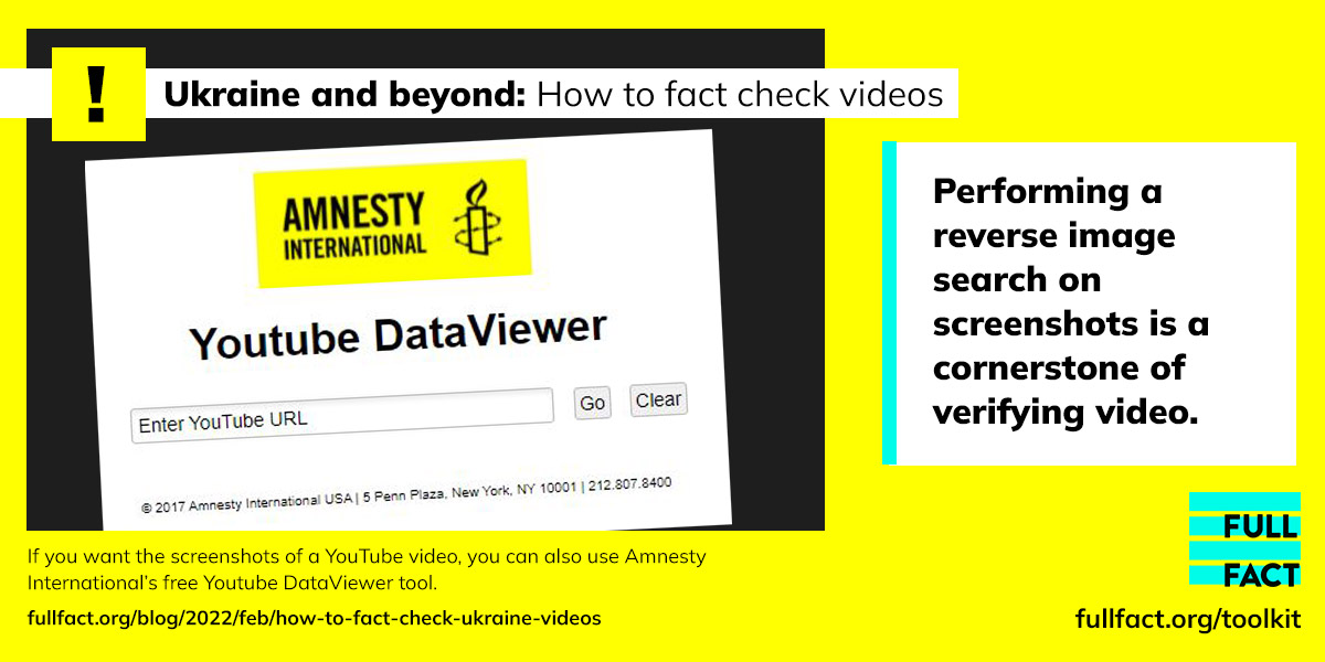 Ukraine and beyond: how to fact check videos. Performing a reverse image search on screenshots is a cornerstone of verifying videos.