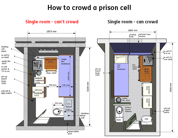 prison cell crowding